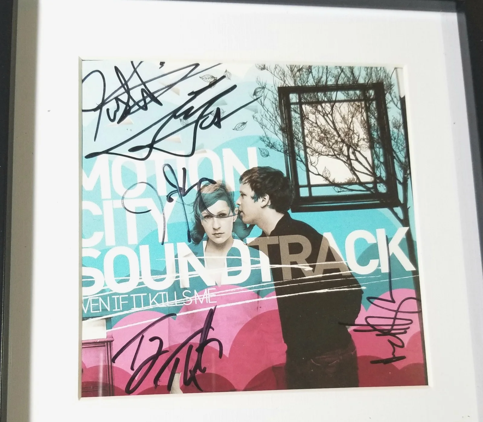 Motion City Soundtrack SIGNED Even If It Kills Me CD Framed Display COA, image 2