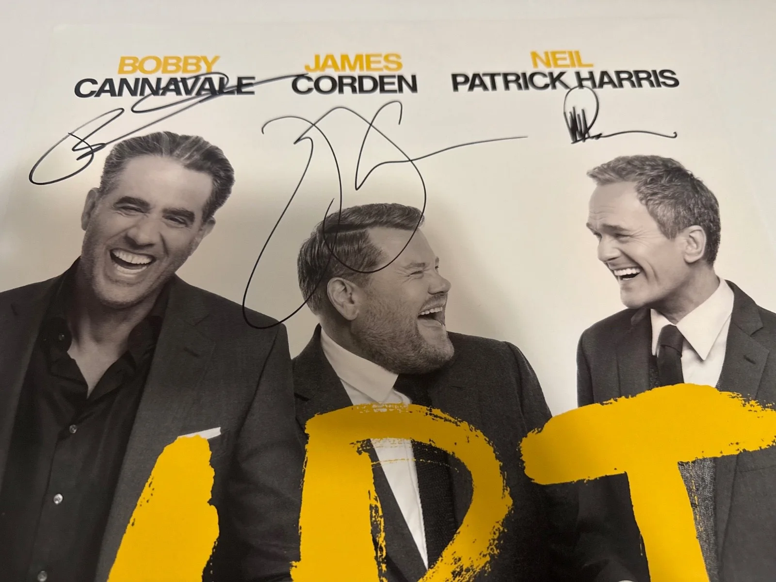 James Corden, Neil Patrick Harris, Bobby Cannavale — Art Signed Broadway Window Card Windowcard & Playbill Poster James Corden NPH, image 2
