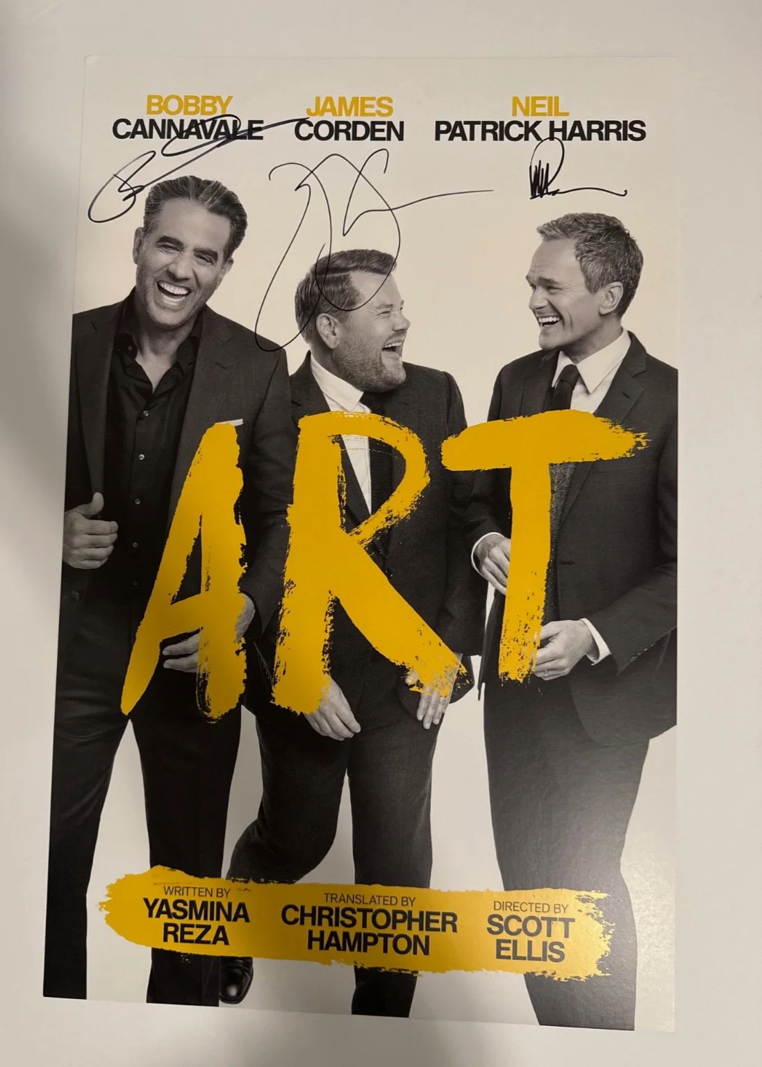 James Corden, Neil Patrick Harris, Bobby Cannavale — Art Signed Broadway Window Card Windowcard & Playbill Poster James Corden NPH, image 3