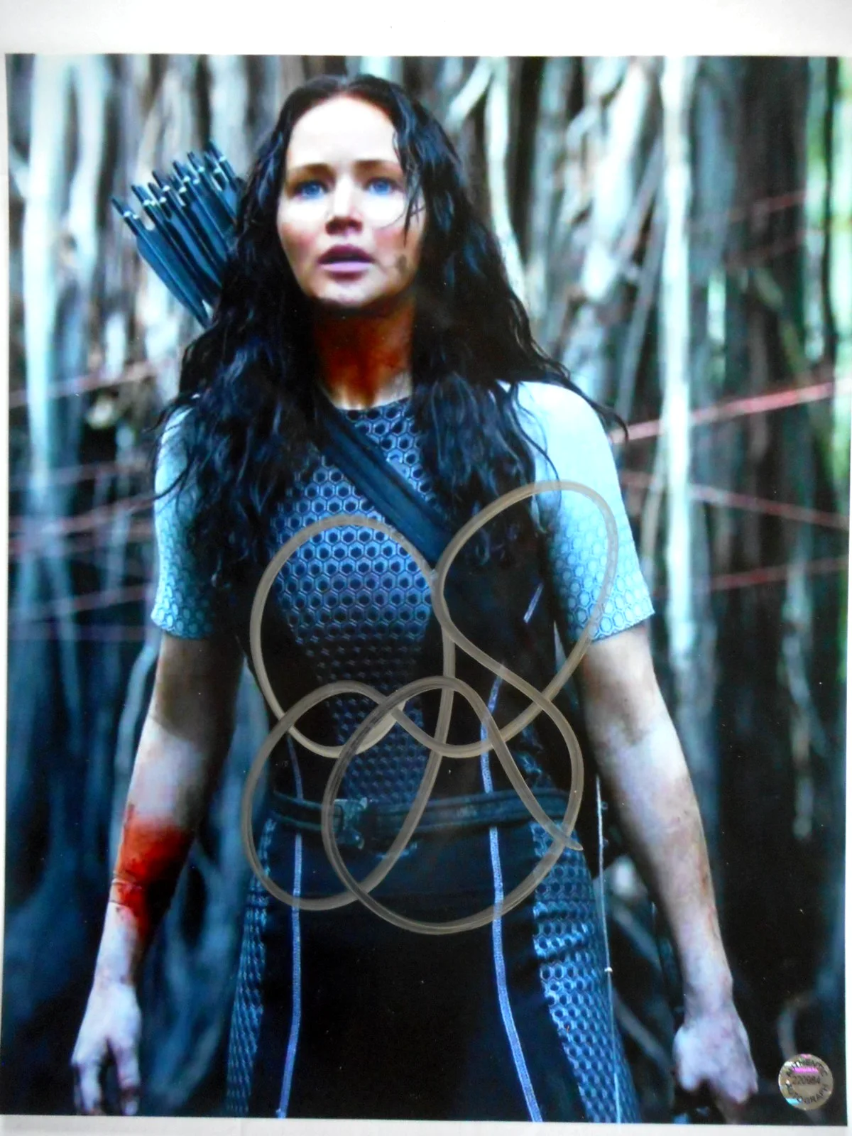 Jennifer Lawrence — Jennifer Lawrence signed THE HUNGER GAMES Mockingjay 8x10 Photo COA & #d Holo