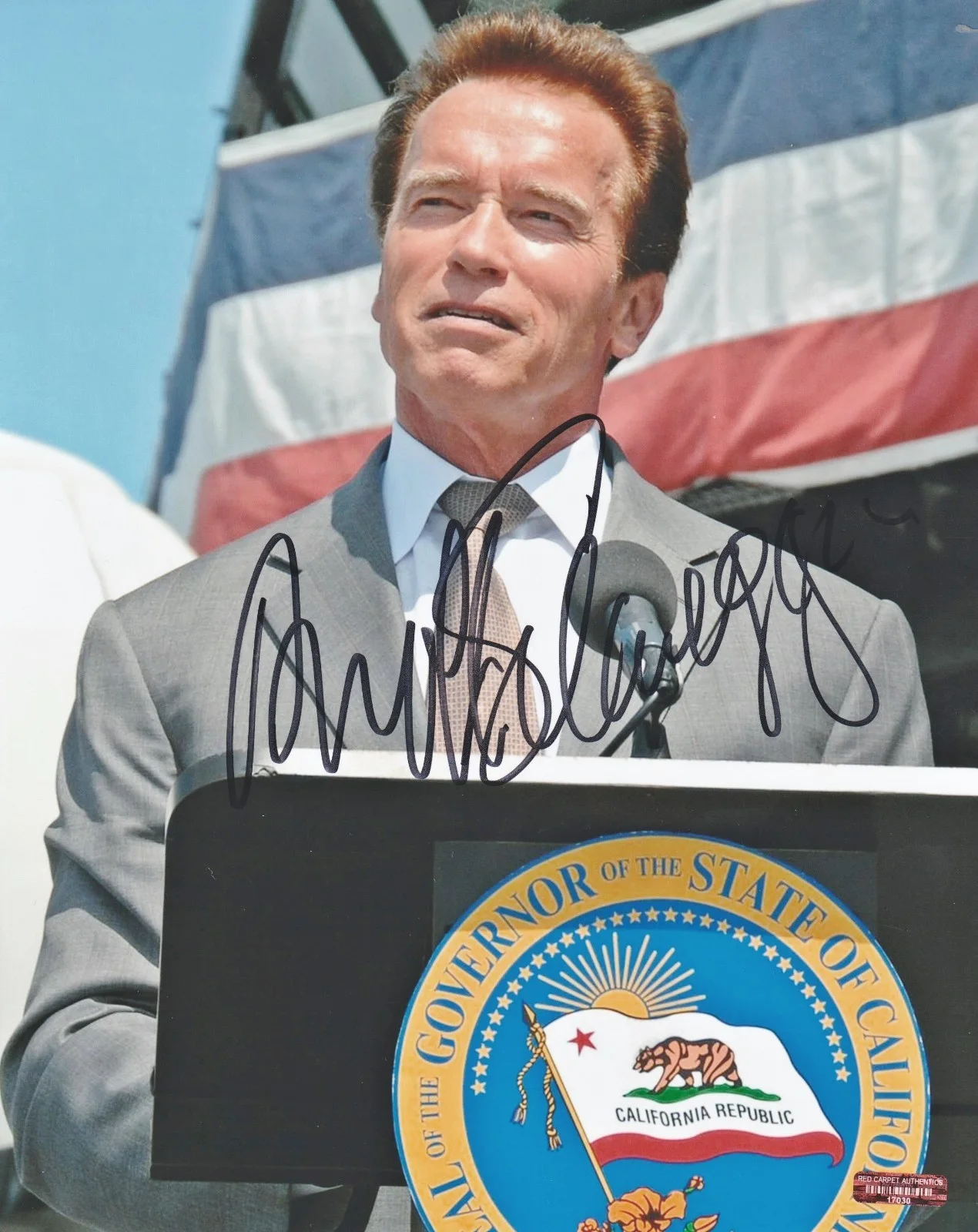 Arnold Alois Schwarzenegger The Austrian Oak — Arnold Alois Schwarzenegger ‘The Terminator’ GOVERNATOR Signed 10x8 Photo #4+COA