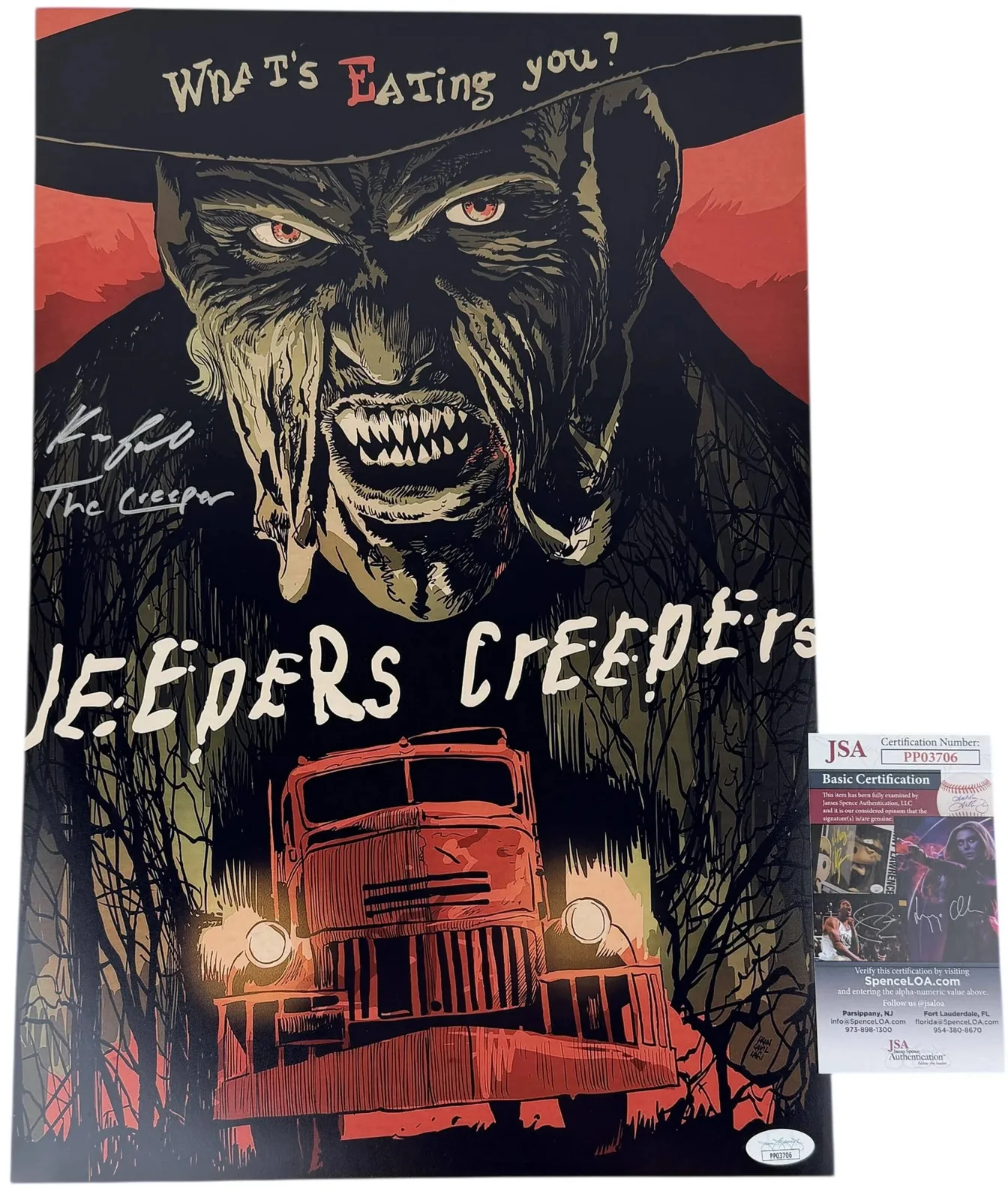 Kevin Ball — Kevin Ball signed 12x18 Poster The Creeper Jeepers Creepers JSA Authentication