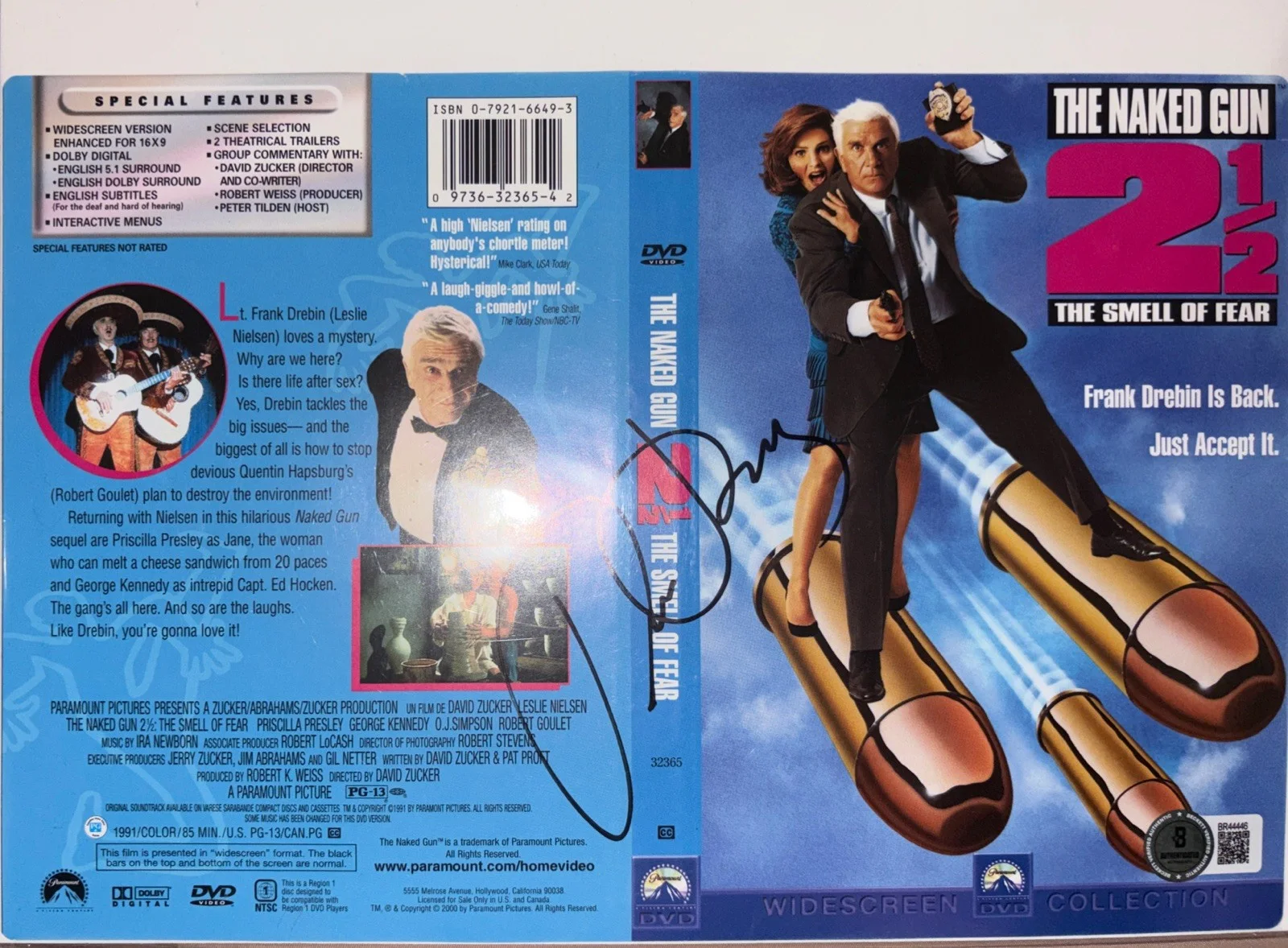 Priscilla Presley — Priscilla Presley Signed "The Naked Gun 2 1/2" DVD Cover Beckett Cert. (BR44446)