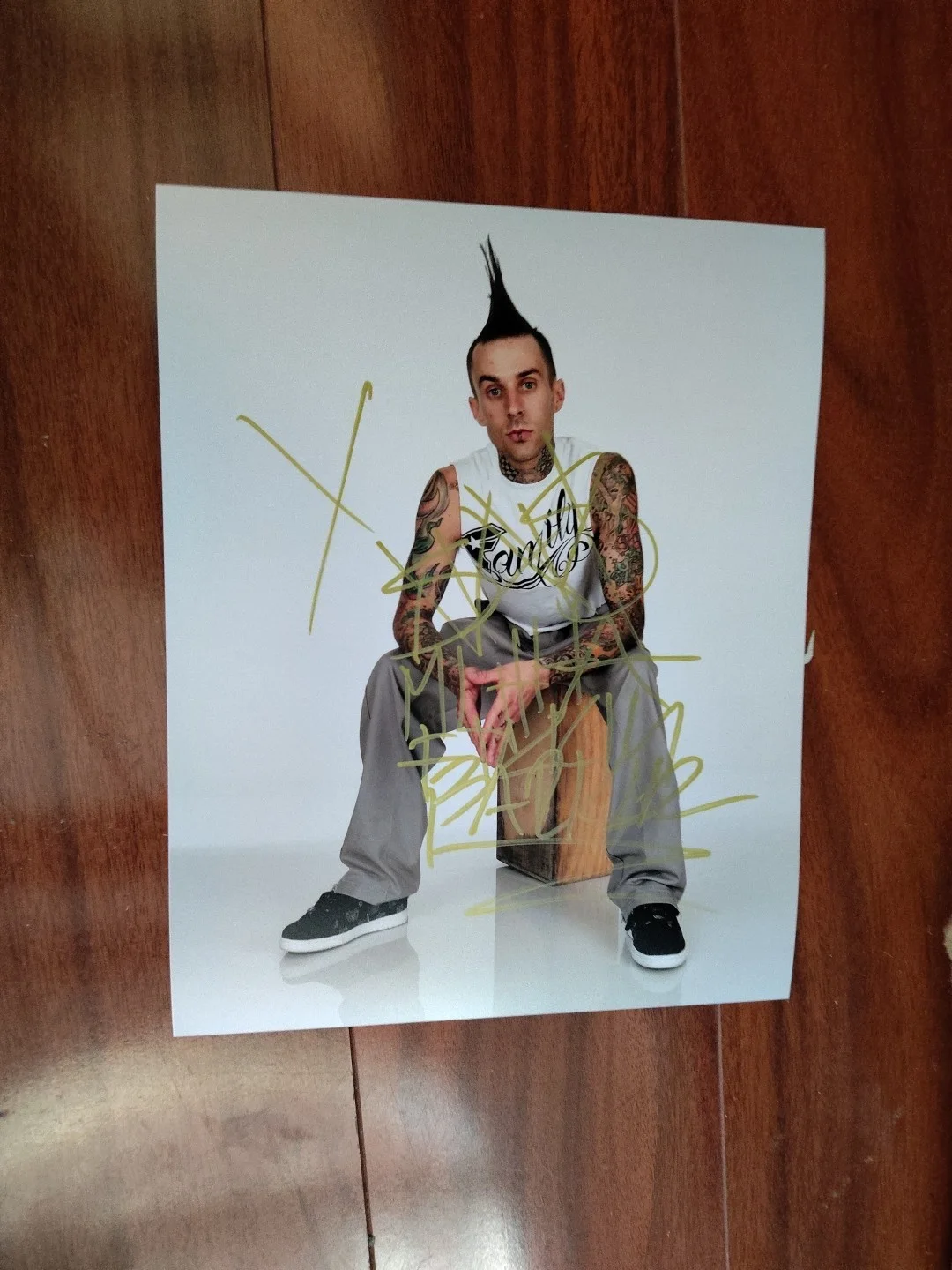Travis Barker Signed Blink 182 Long Inscribed Photo +44 Blink 182, изображение 2