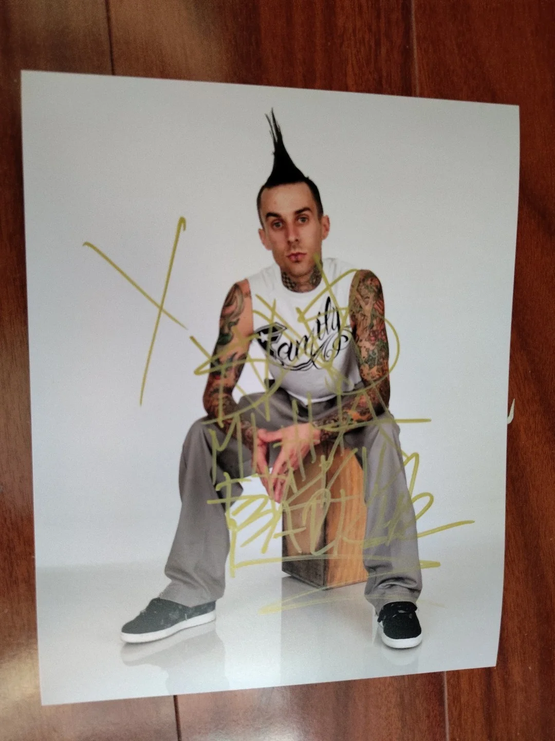 Travis Barker Signed Blink 182 Long Inscribed Photo +44 Blink 182, изображение 3