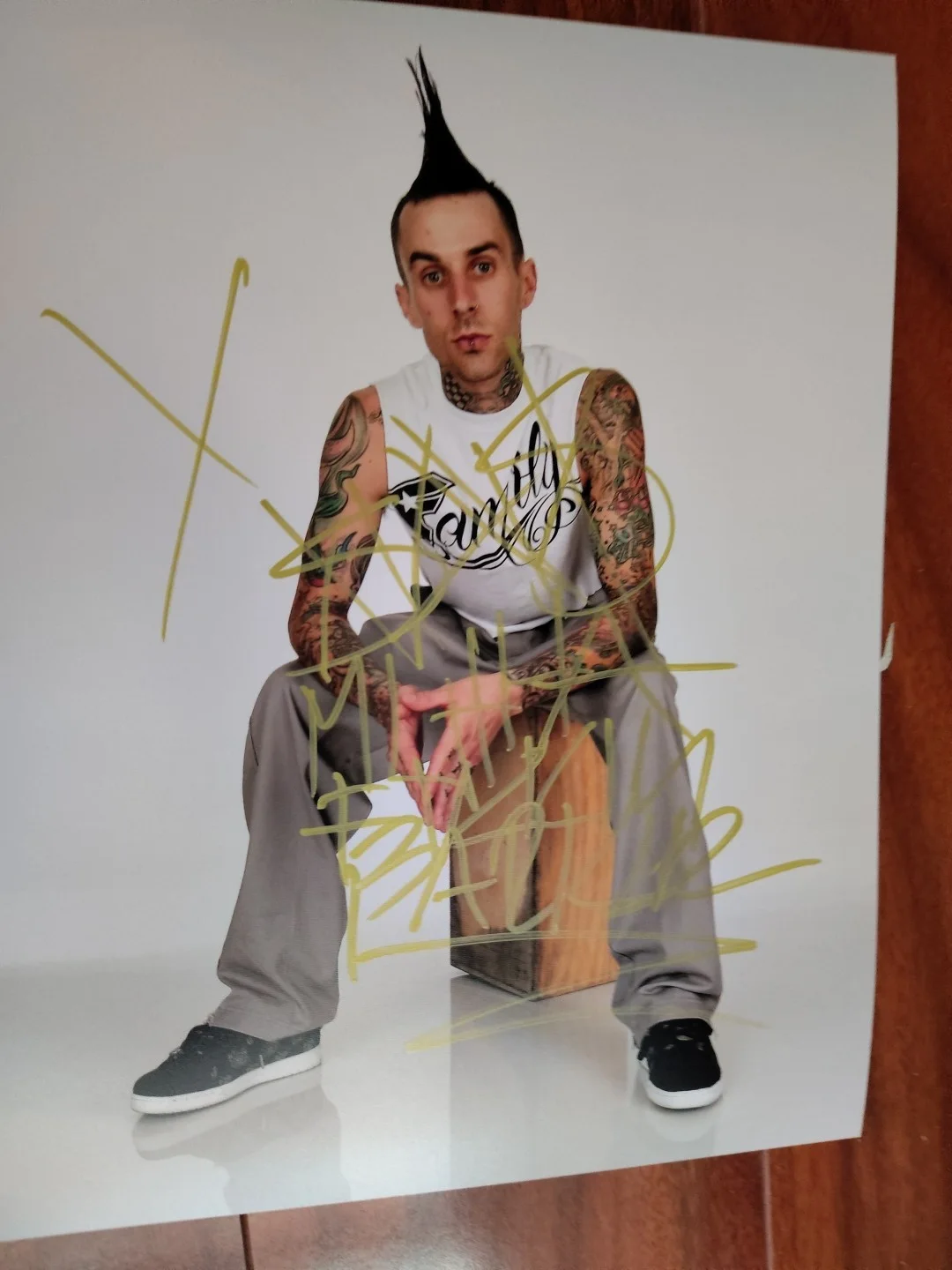 Travis Barker Signed Blink 182 Long Inscribed Photo +44 Blink 182, изображение 4