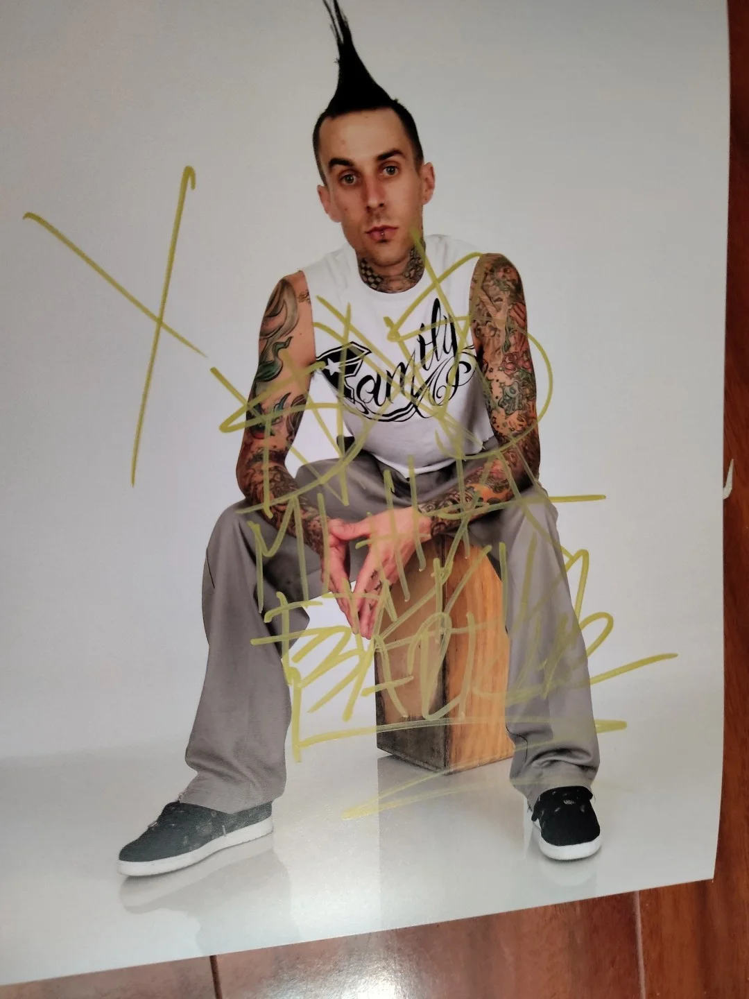 Travis Barker Signed Blink 182 Long Inscribed Photo +44 Blink 182, изображение 5
