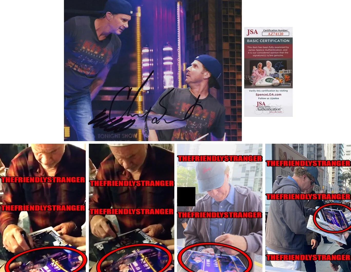 Will Ferrell & Chad Smith — Will Ferrell & Chad Smith signed "DRUM OFF" 8x10 Photo EXACT PROOF JSA COA Rare