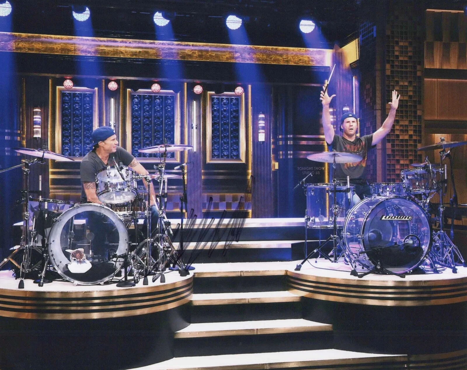 Will Ferrell — Will Ferrell signed "DRUM OFF vs CHAD SMITH " 8x10 Photo PROOF Rare JSA COA, image 4