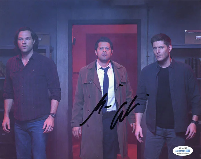 MISHA COLLINS — Misha Collins signed "SUPERNATURAL" 8x10 Photo i EXACT PROOF Castiel ACOA COA, изображение 4