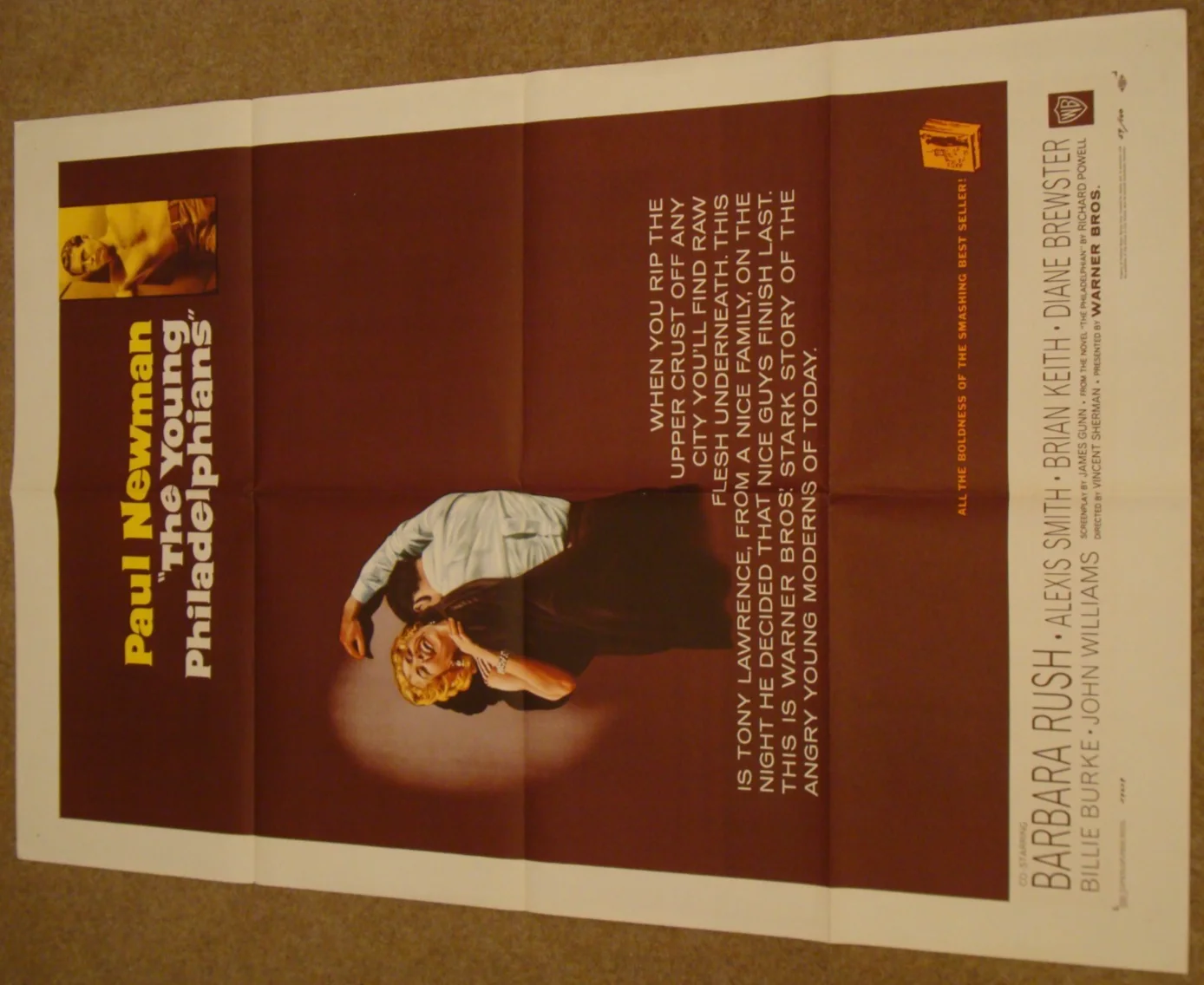 YOUNG PHILADELPHIANS - Paul Newman- 1959 US original 27x41 One Sheet film poster, изображение 2
