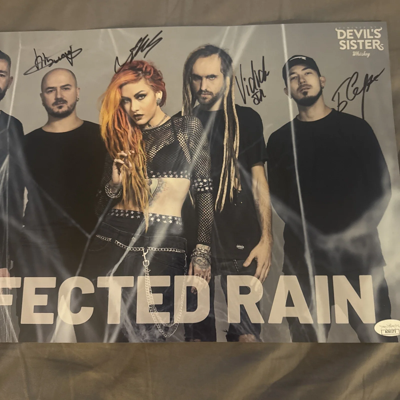 Infected Rain SIGNED autographed, infected Rain Poster, 11x17 JSA Certified Tour, изображение 3