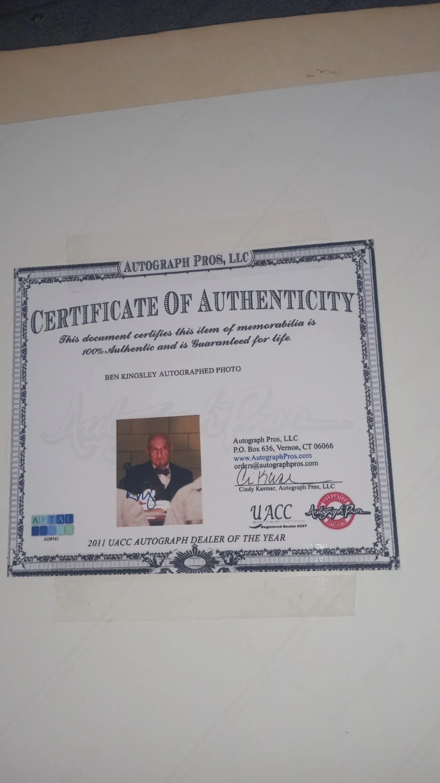 Signed 8 X 10 Photo Of Ben Kingsley Certificate Of Authenticity Included, изображение 2