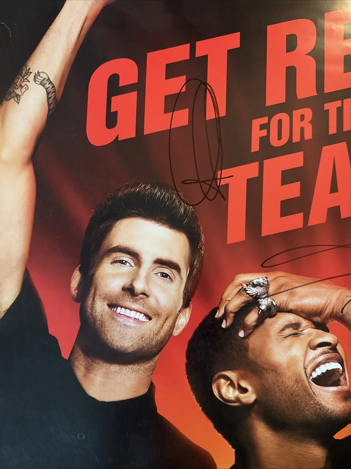 SIGNED The Voice Poster Shakira Usher Blake Shelton Adam Levine NBC TV Show RARE, изображение 2