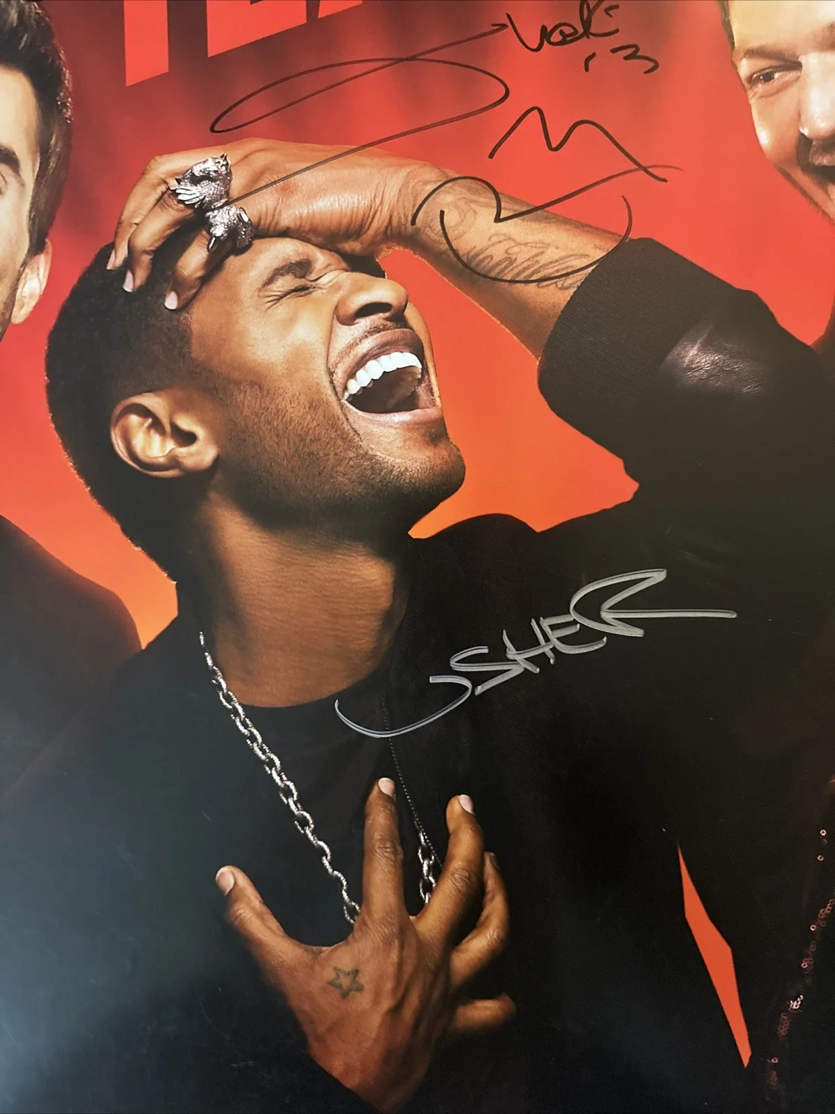 SIGNED The Voice Poster Shakira Usher Blake Shelton Adam Levine NBC TV Show RARE, изображение 4