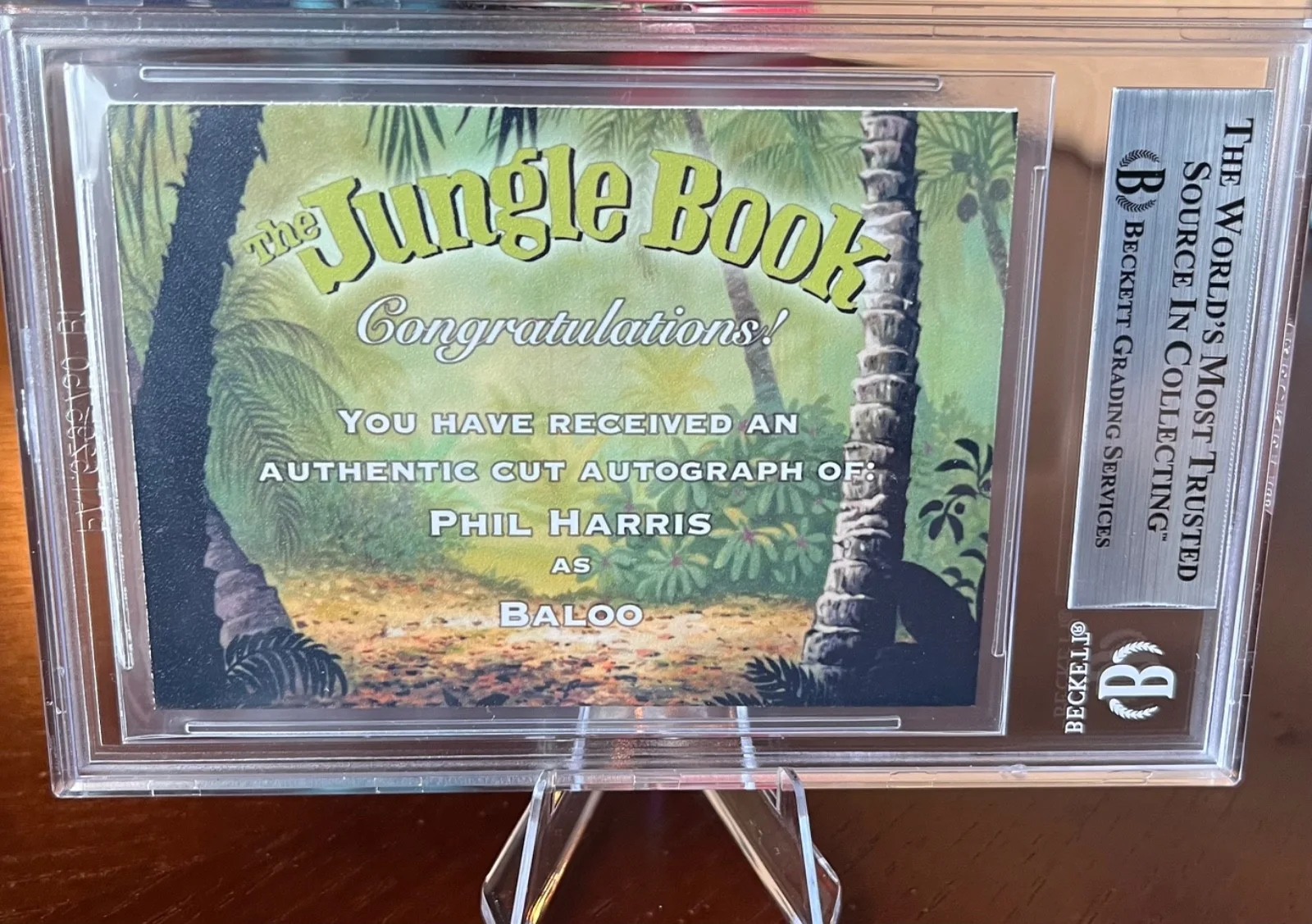 PHIL HARRIS Signed Autograph Jungle Book Baloo Card Cut BAS COA, изображение 2