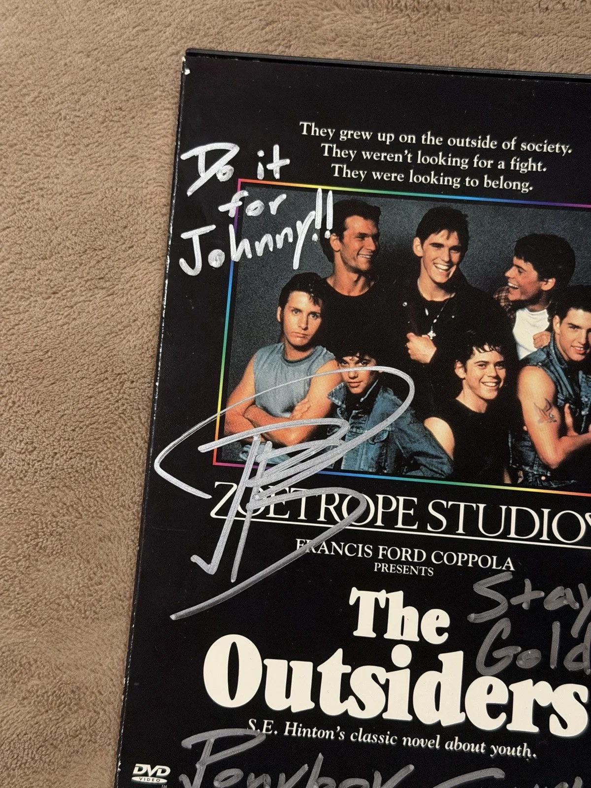 Brody Grant Signed Outsiders DVD Cover Ponyboy Curtis Autograph Authentic, image 2