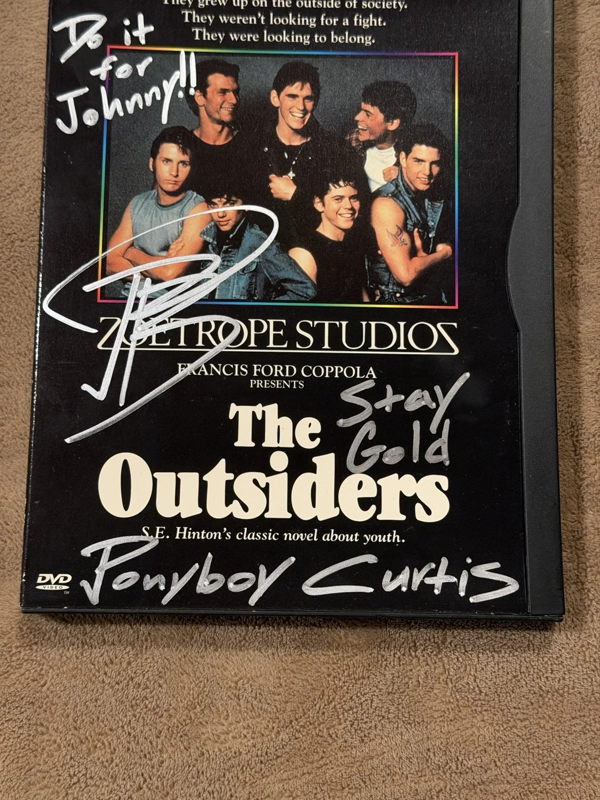 Brody Grant Signed Outsiders DVD Cover Ponyboy Curtis Autograph Authentic, image 3