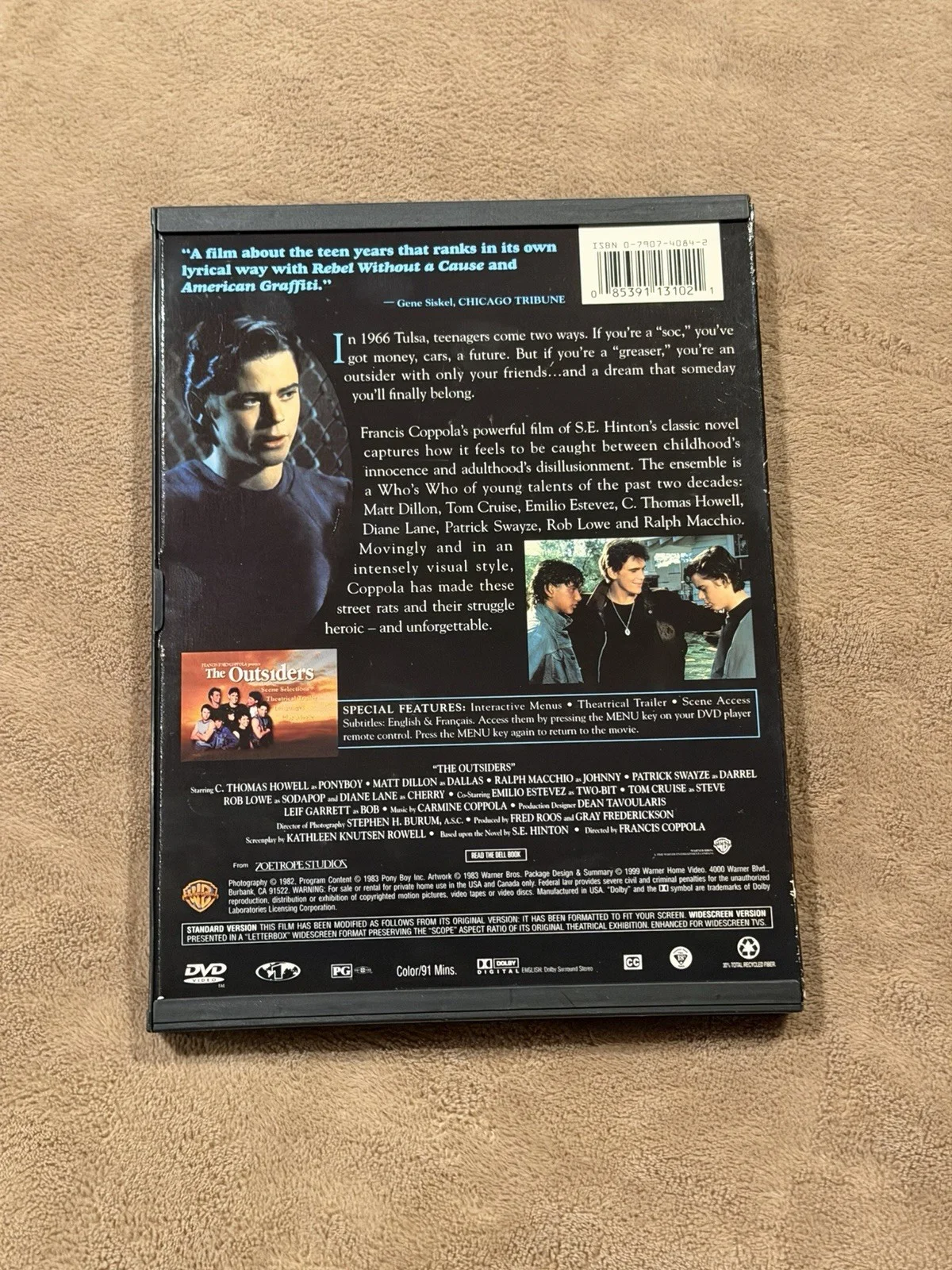 Brody Grant Signed Outsiders DVD Cover Ponyboy Curtis Autograph Authentic, image 4