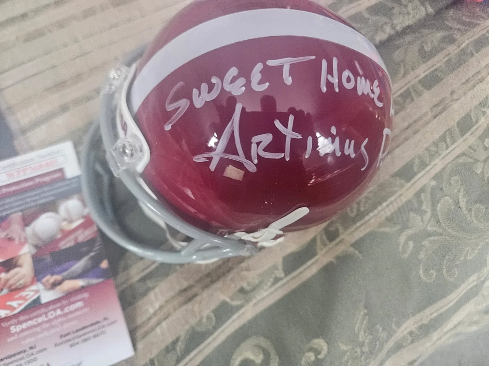 Lynyrd.Skynyrd drummer Artimus Pyle autographed Sweet Home Alabama mini Helmet, image 2