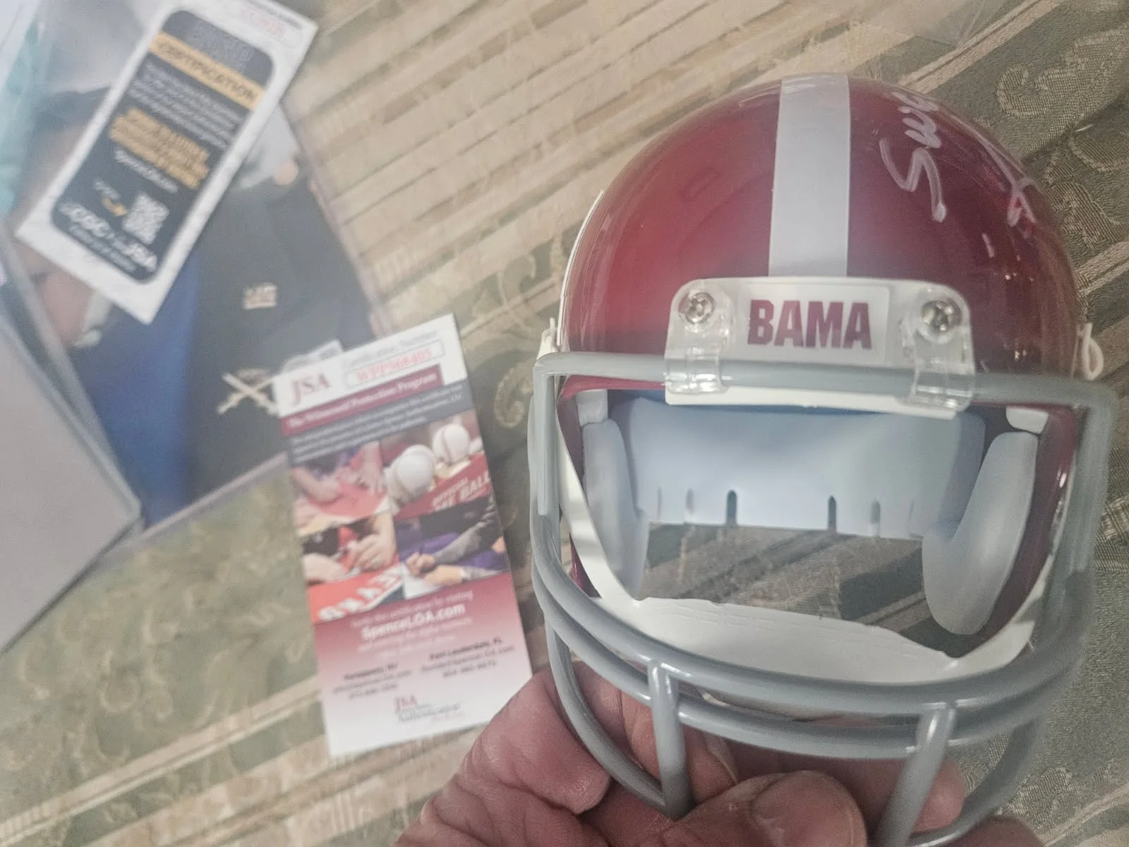 Lynyrd.Skynyrd drummer Artimus Pyle autographed Sweet Home Alabama mini Helmet, image 5