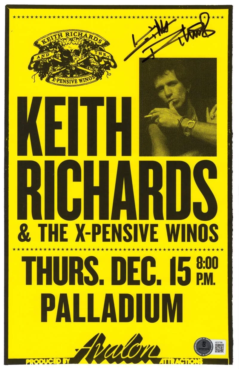 Keith Richards — Keith Richards Signed Autograph 8x12 Commemorative Tour Poster w/ Beckett COA