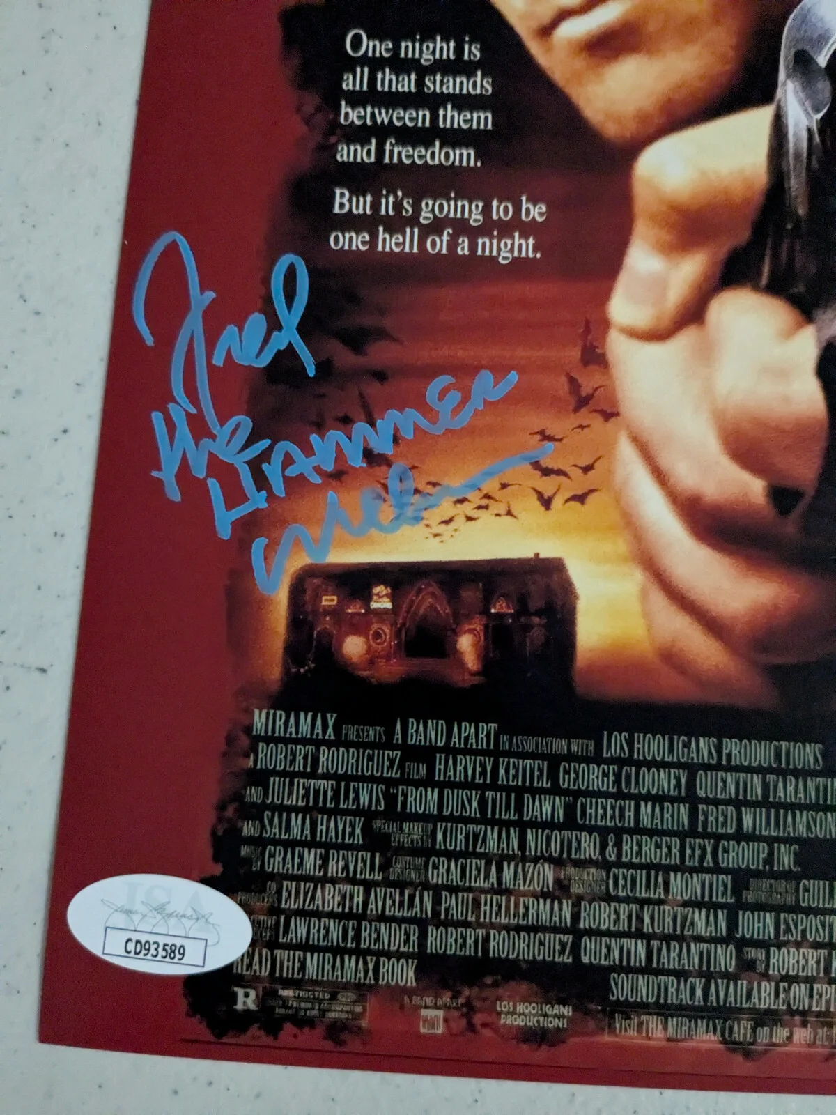 FRED WILLIAMSON Hammer Signed 8x10 PHOTO From Dusk Till Dawn Frost JSA COA, image 2