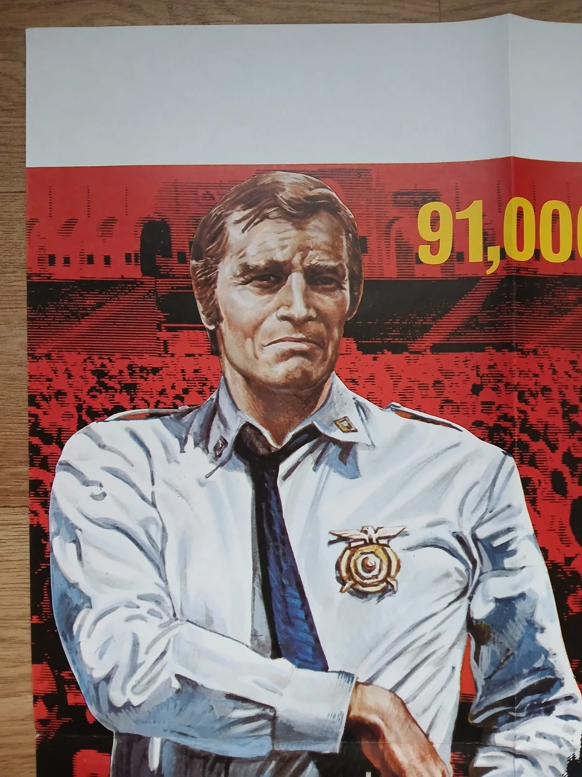 TWO MINUTE WARNING (1976) original UK quad poster - Charlton Heston thriller, image 2