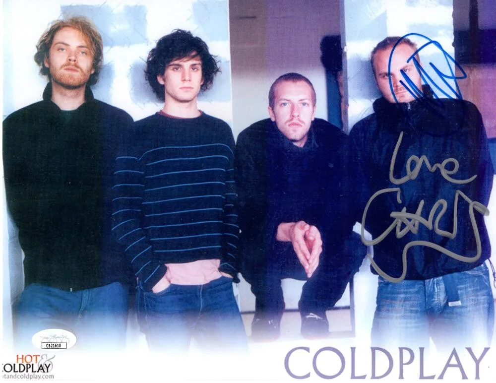 Will Champion, Chris Martin — Chris Martin & Will Champion Signed Autograph 8.5x11 Photo - Coldplay w/ JSA COA