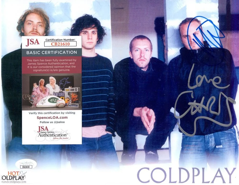 Will Champion, Chris Martin — Chris Martin & Will Champion Signed Autograph 8.5x11 Photo - Coldplay w/ JSA COA, изображение 2