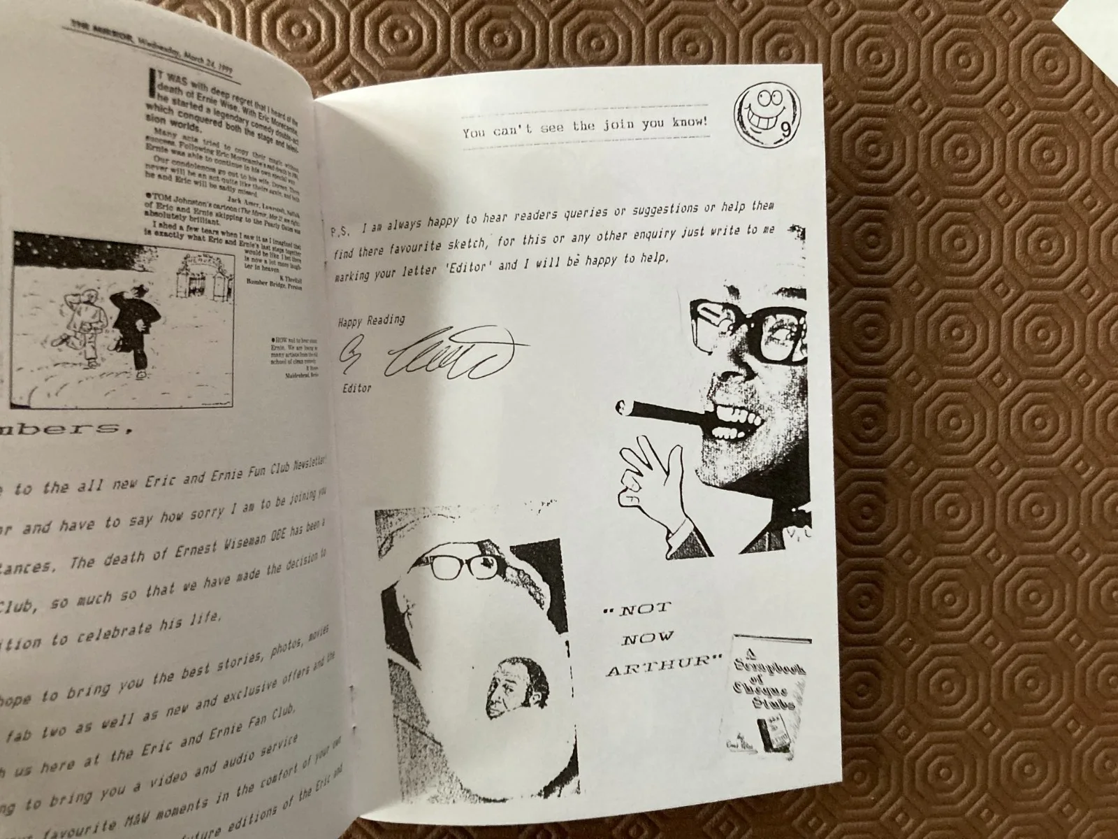 Ernie Wise Eric Morecambe fan club booklet RIP ERNIE scarce issue 14/20cm, image 4