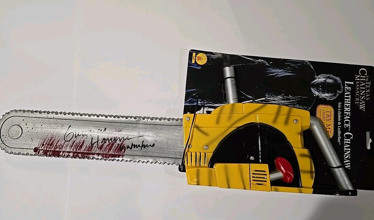 GUNNAR HANSEN — GUNNAR HANSEN LEATHERFACE TEXAS CHAINSAW MASSACRE AUTOGRAPHED CHAINSAW W/PROOF, image 3