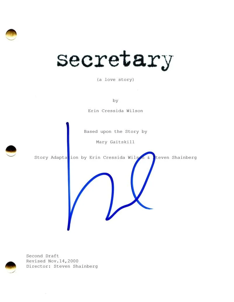 Maggie Gyllenhaal — Maggie Gyllenhaal Signed Autograph Secretary Full Movie Script Screenplay