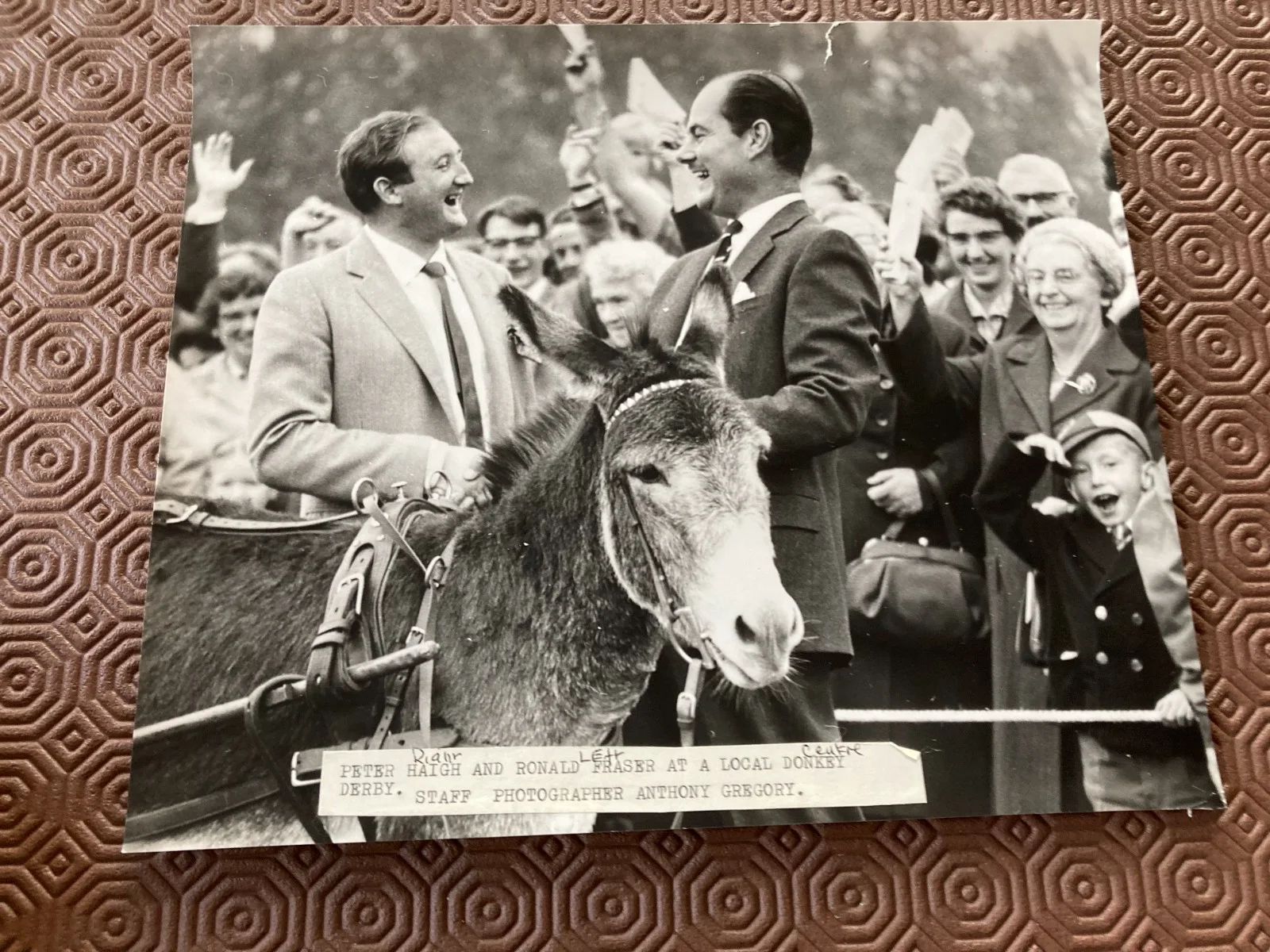 PETER HAIGH RONALD FRASER AT DONKEY DERBY ST ALBANS AREA PHOTOGRAPH 26/22 CM, image 2