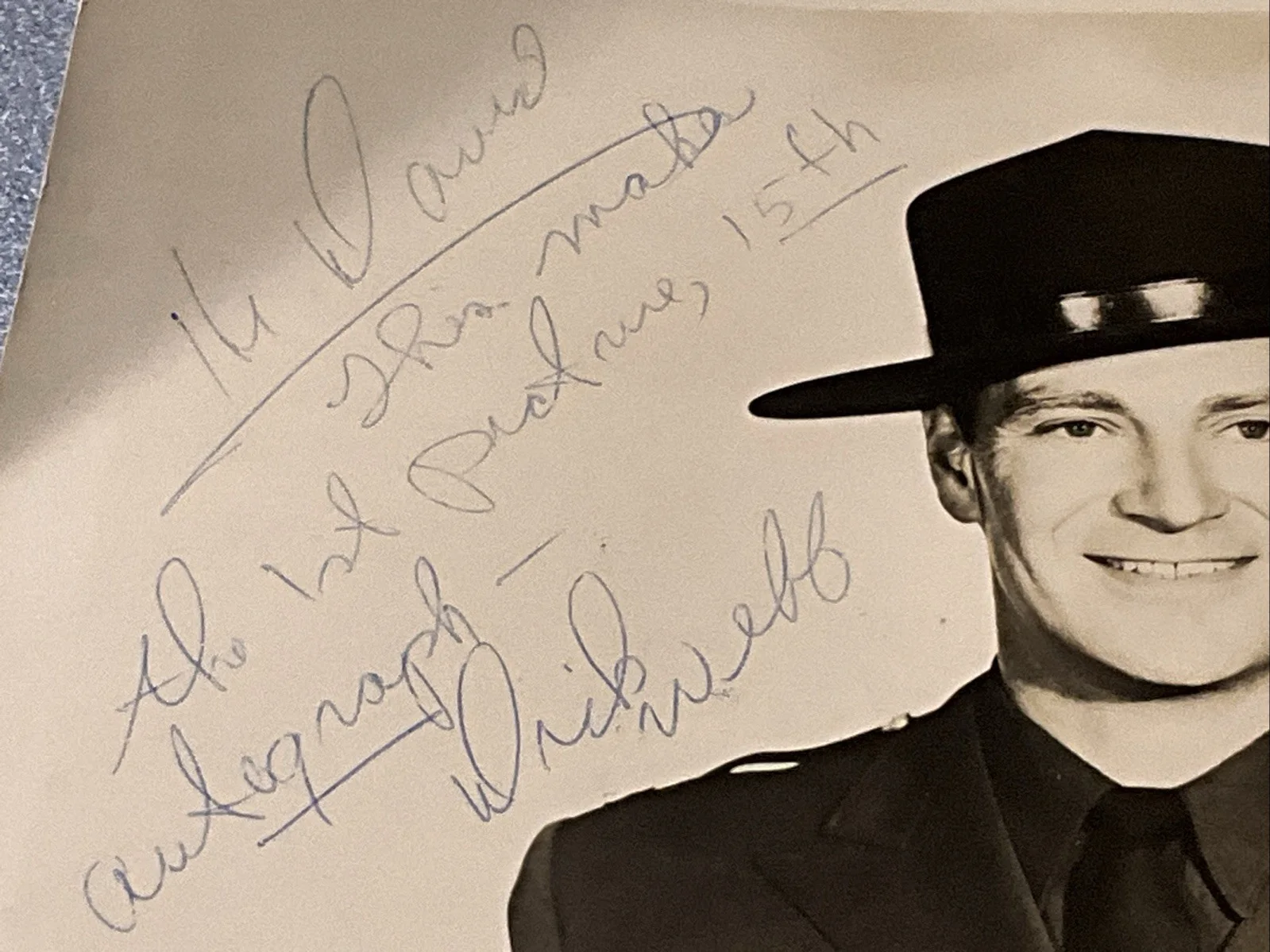 Richard Webb — ACTOR Richard Webb Signed LARGE 8X10 Photo “ BORDER PATROL " 1959, изображение 2