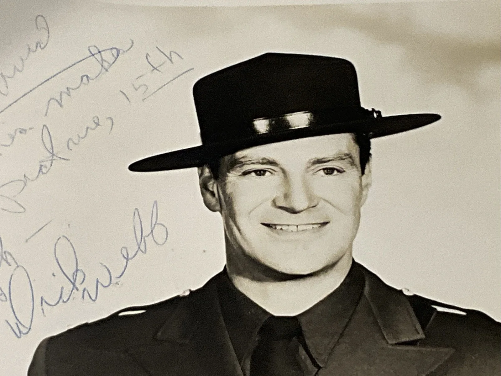 Richard Webb — ACTOR Richard Webb Signed LARGE 8X10 Photo “ BORDER PATROL " 1959, изображение 3