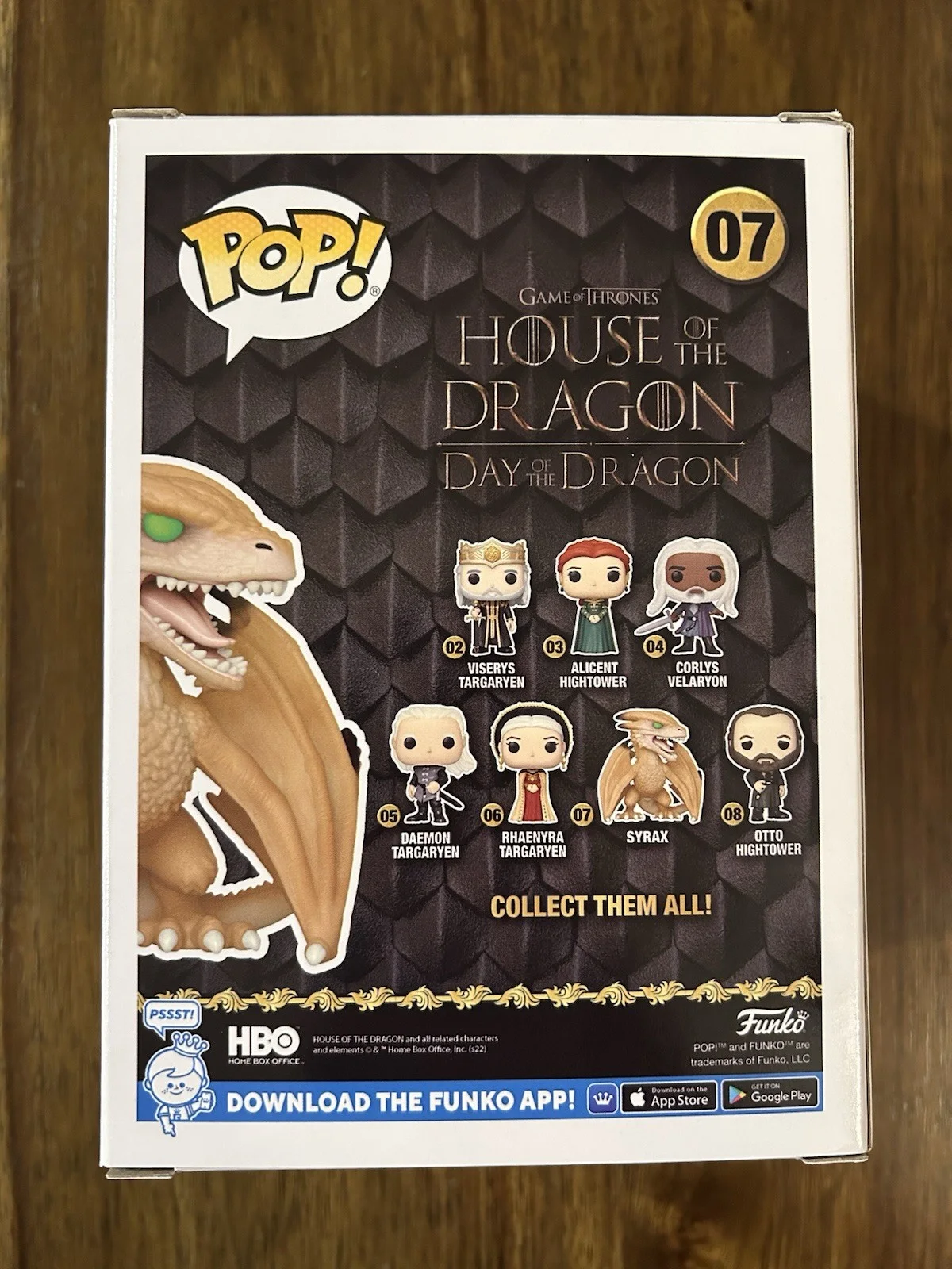 Tom Glynn-Carney 'House Of The Dragon' Signed Syrax Funko Pop King Aegon Beckett, изображение 3