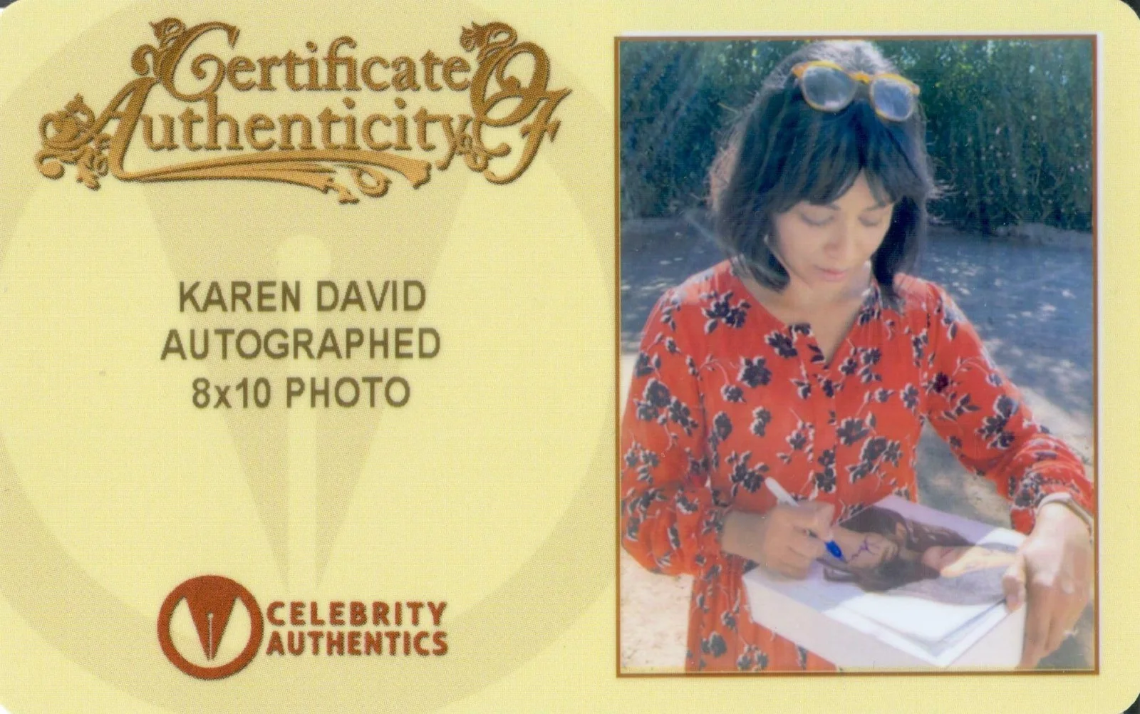 Karen David — Karen David Original Autographed 8x10 Signed photo with CA Cert of Auth & FSD, image 2