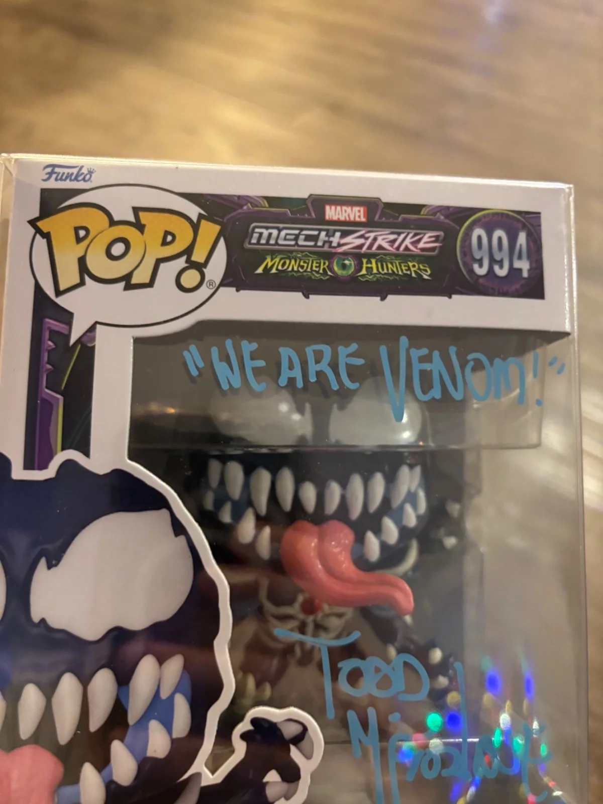TODD MCFARLANE SIGNED AUTOGRAPHED FUNKO POP RARE VENOM IN PERSON "INSCRIPTION", image 2