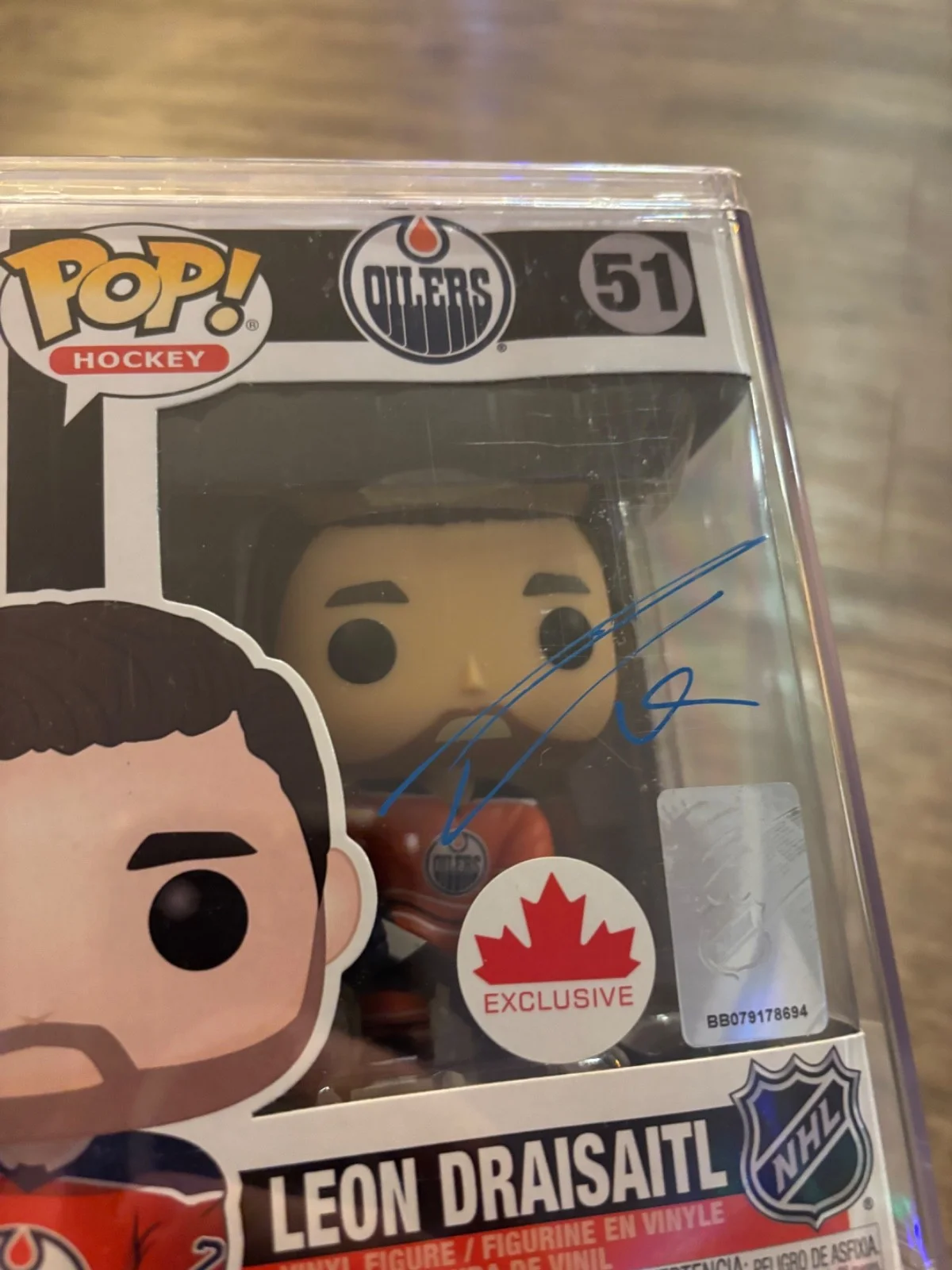 LEON DRAISAITL SIGNED AUTOGRAPHED FUNKO POP RARE IN PERSON EDMONTON OILERS, изображение 2