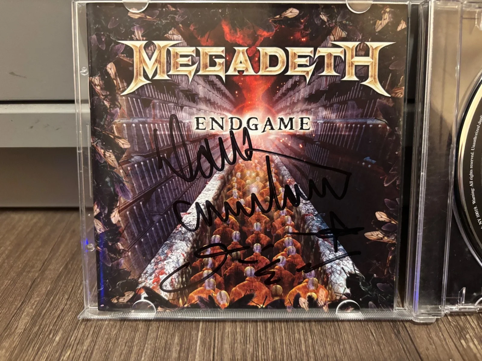 MEGADETH SIGNED AUTOGRAPHED CD DAVE MUSTAINE DAVE ELLEFSON RARE ENDGAME, image 2