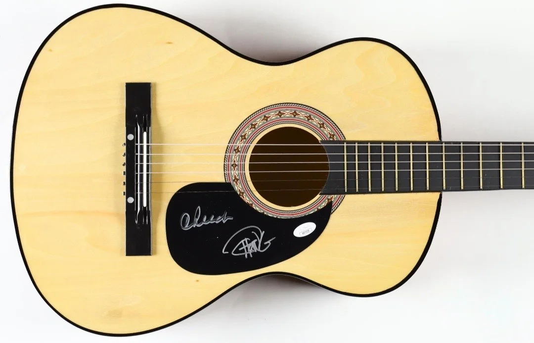 Cheech & Chong Autographed Up in Smoke Acoustic Guitar JSA Authentic, image 2