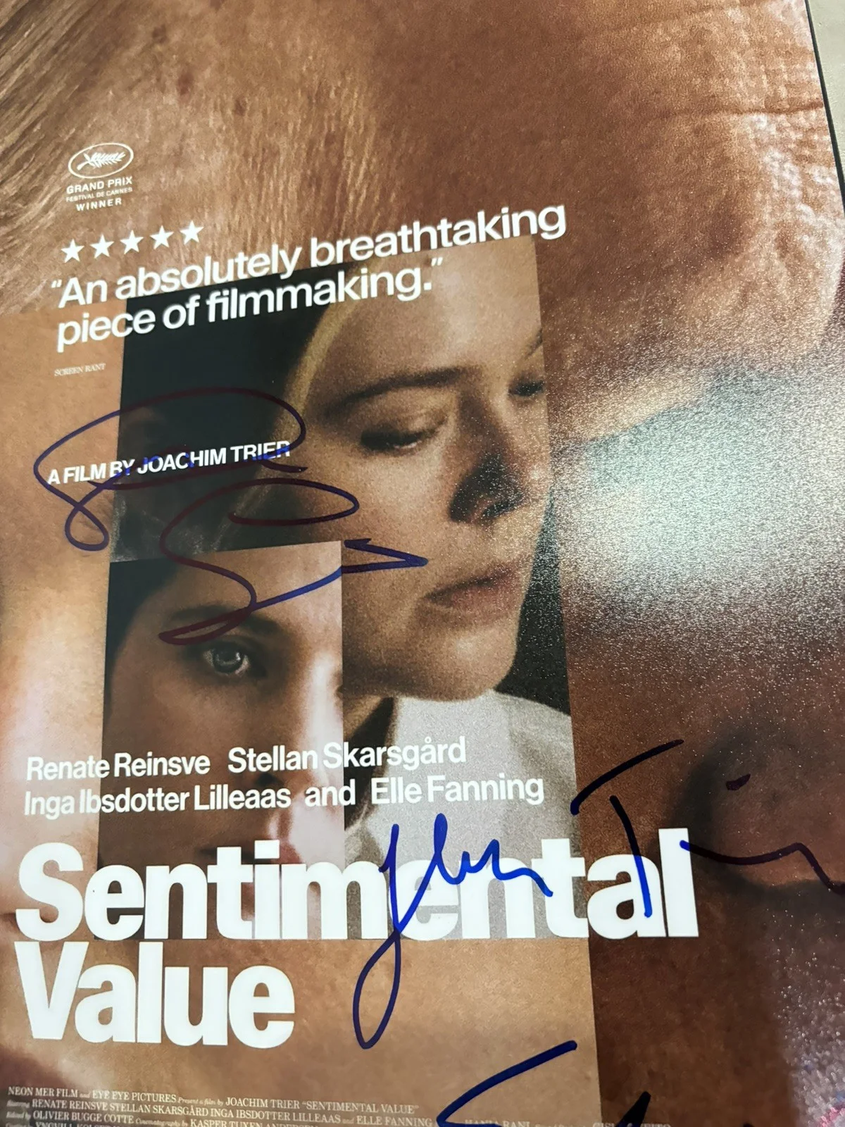 Renate Reinsve, Stellan Skarsgård, Elle Fanning, Joachim Trier — Sentimental Value 11x17 Photo Signed by Renate Reinsve, Stellan Skarsgård +2, image 4