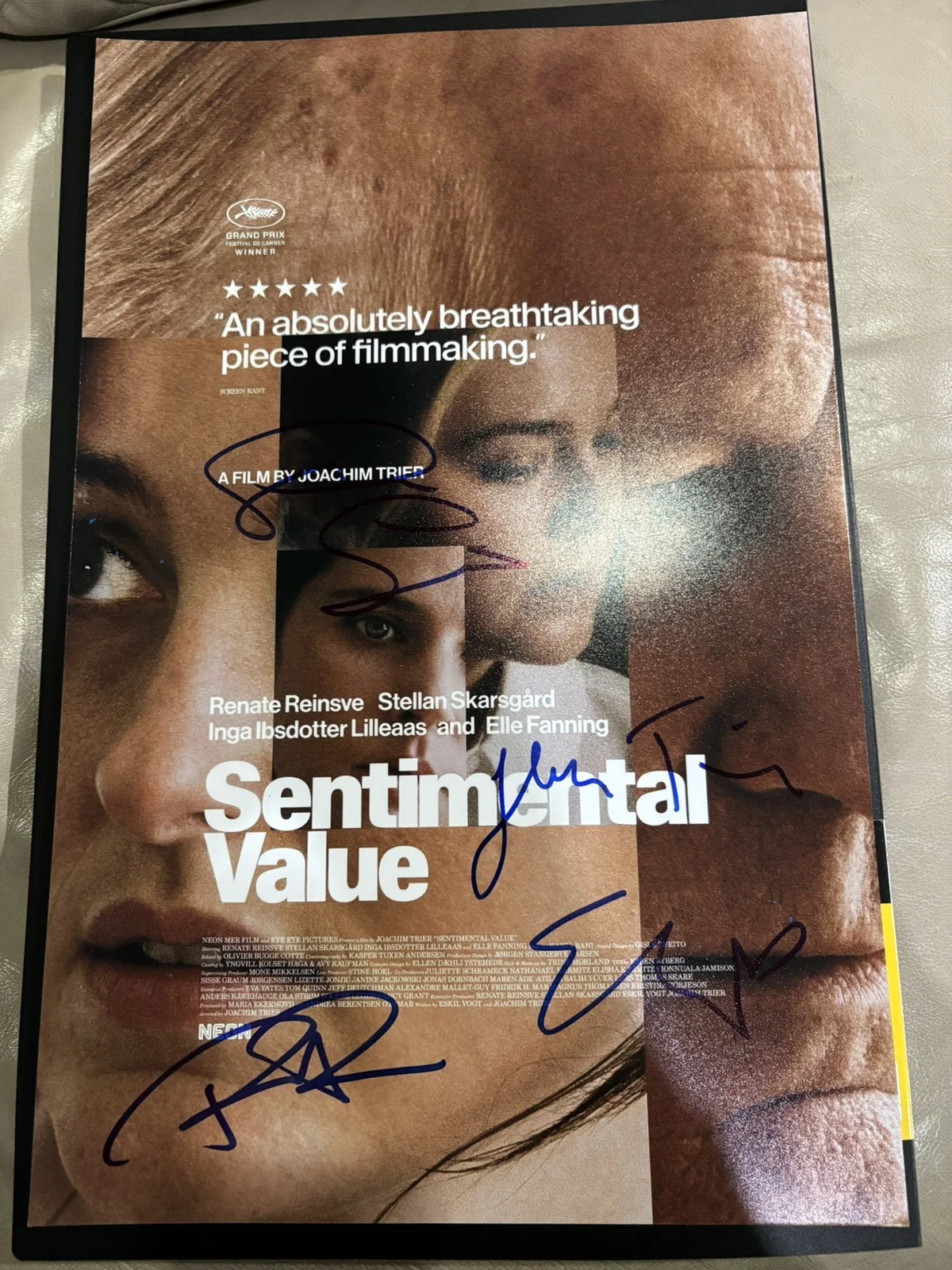 Renate Reinsve, Stellan Skarsgård, Elle Fanning, Joachim Trier — Sentimental Value 11x17 Photo Signed by Renate Reinsve, Stellan Skarsgård +2, image 5