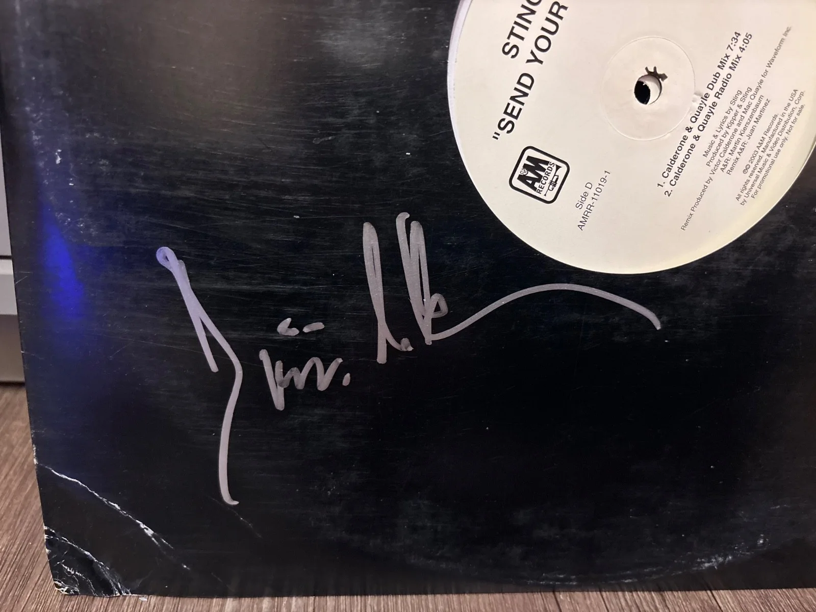Sting Signed Autographed LP Vinyl Rare Rock Dominic Miller 12' SINGLE RARE, image 2