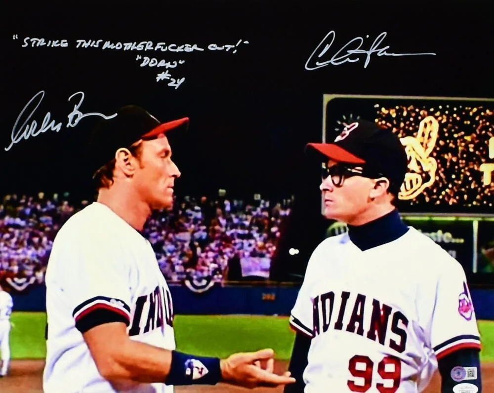 Charlie Sheen & Corbin Bernsen — Charlie Sheen/Corbin Bernsen Signed Major League 16x20 Photo- Beckett W / JSA