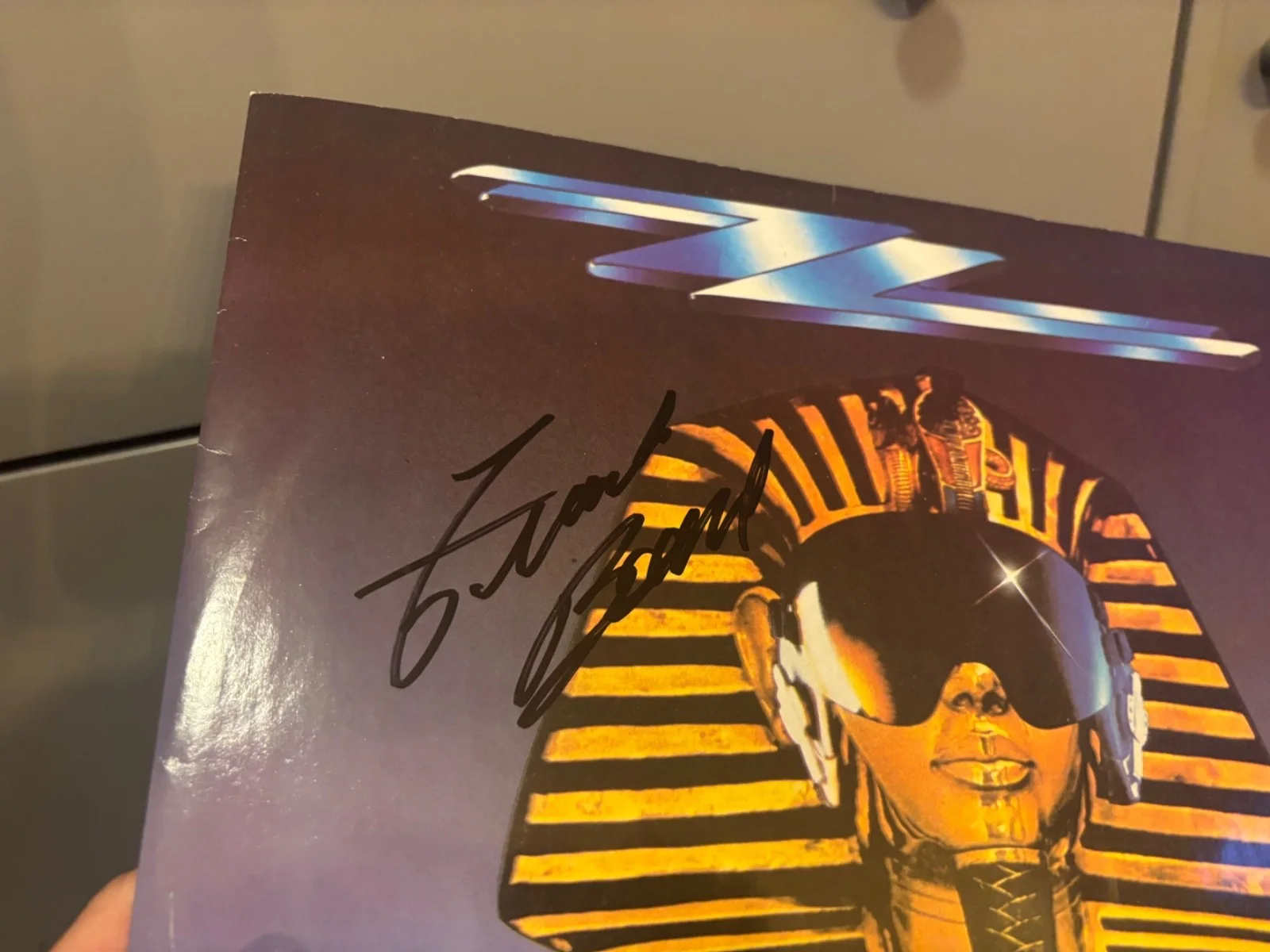 ZZ TOP SIGNED AUTOGRAPHED LP VINYL FRANK BEARD IN PERSON RARE BLUE JEAN BLUES, изображение 2