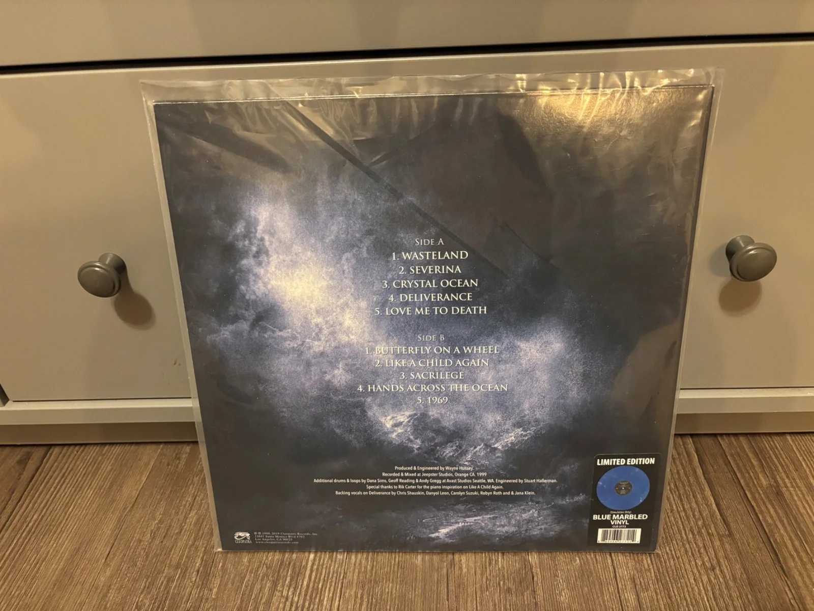 THE MISSION SIGNED AUTOGRAPHED BLUE LP VINYL X3 WAYNE HUSSEY RESURRECTION RARE, image 3