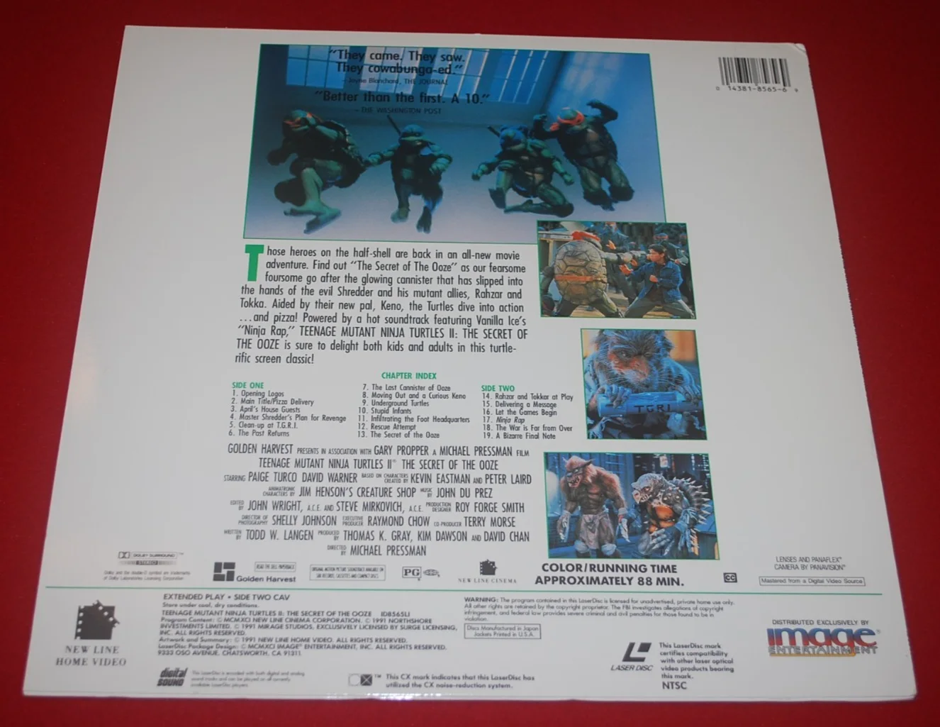Vanilla Ice Signed Vinyl Album TMNT II SECRET OF THE OOZE BAS COA BV81449, изображение 5