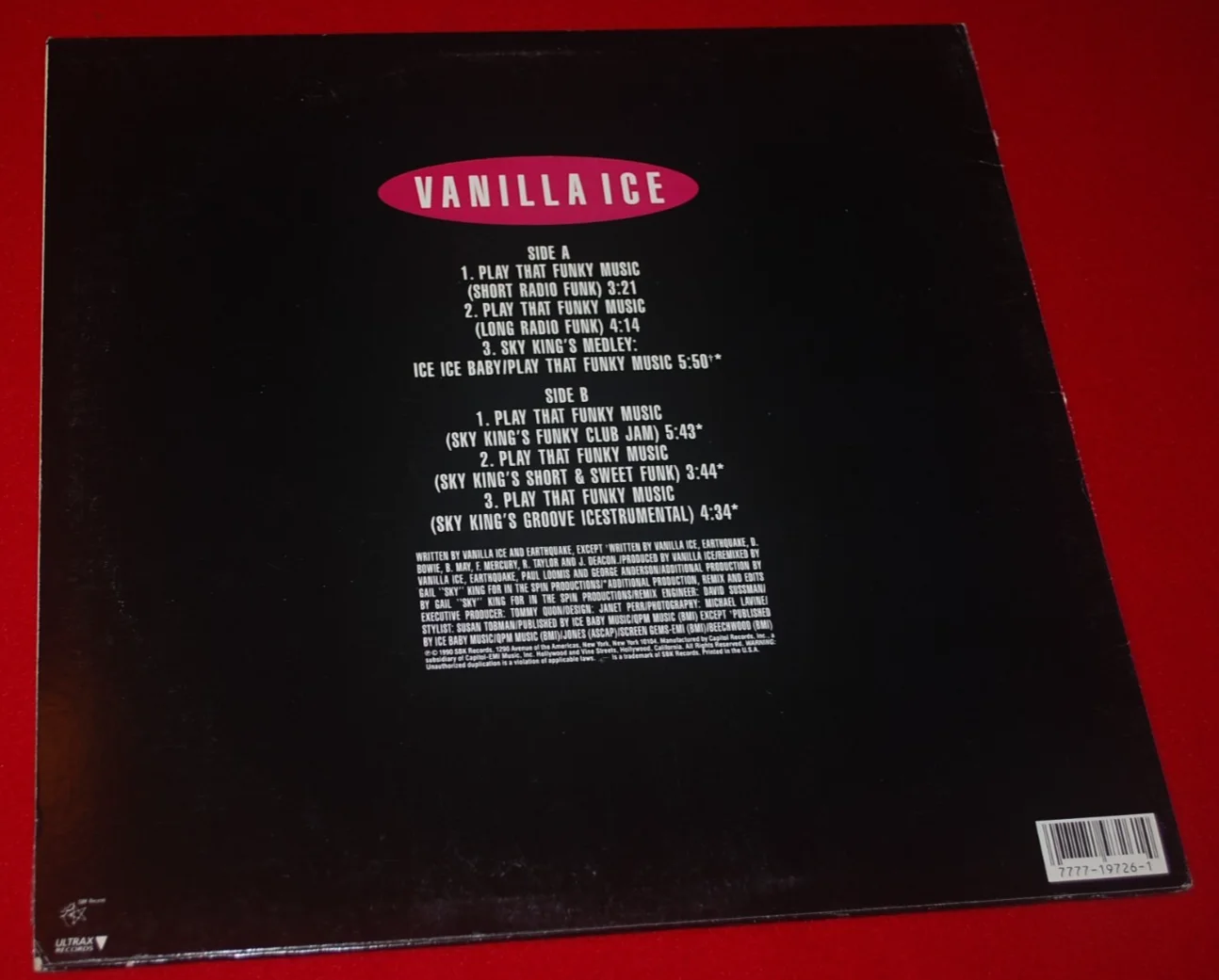 RAP LEGEND Vanilla Ice Signed Vinyl Album To The Extreme BECKETT COA BV81451, изображение 4